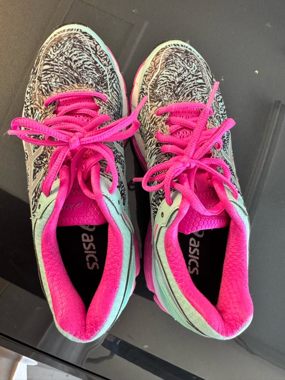 ASICS Women's Hot Pink & Mint Athletic Running Shoes